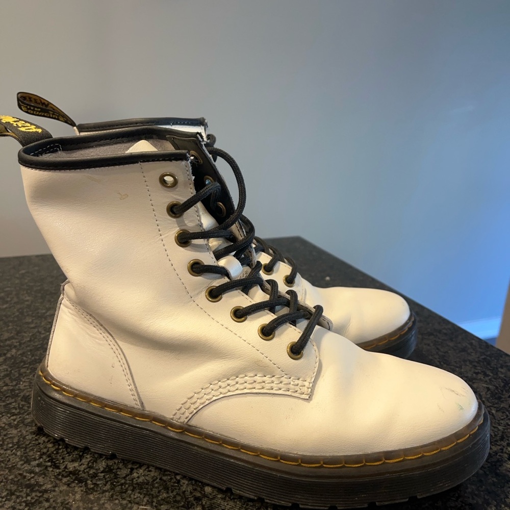White Lace Up Boots